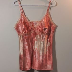 la Vie en Rose pink camisole lace trim XL